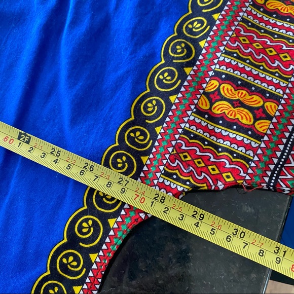 Dashiki Top Blue Yellow Shirt Size Large - Picture 3 of 15